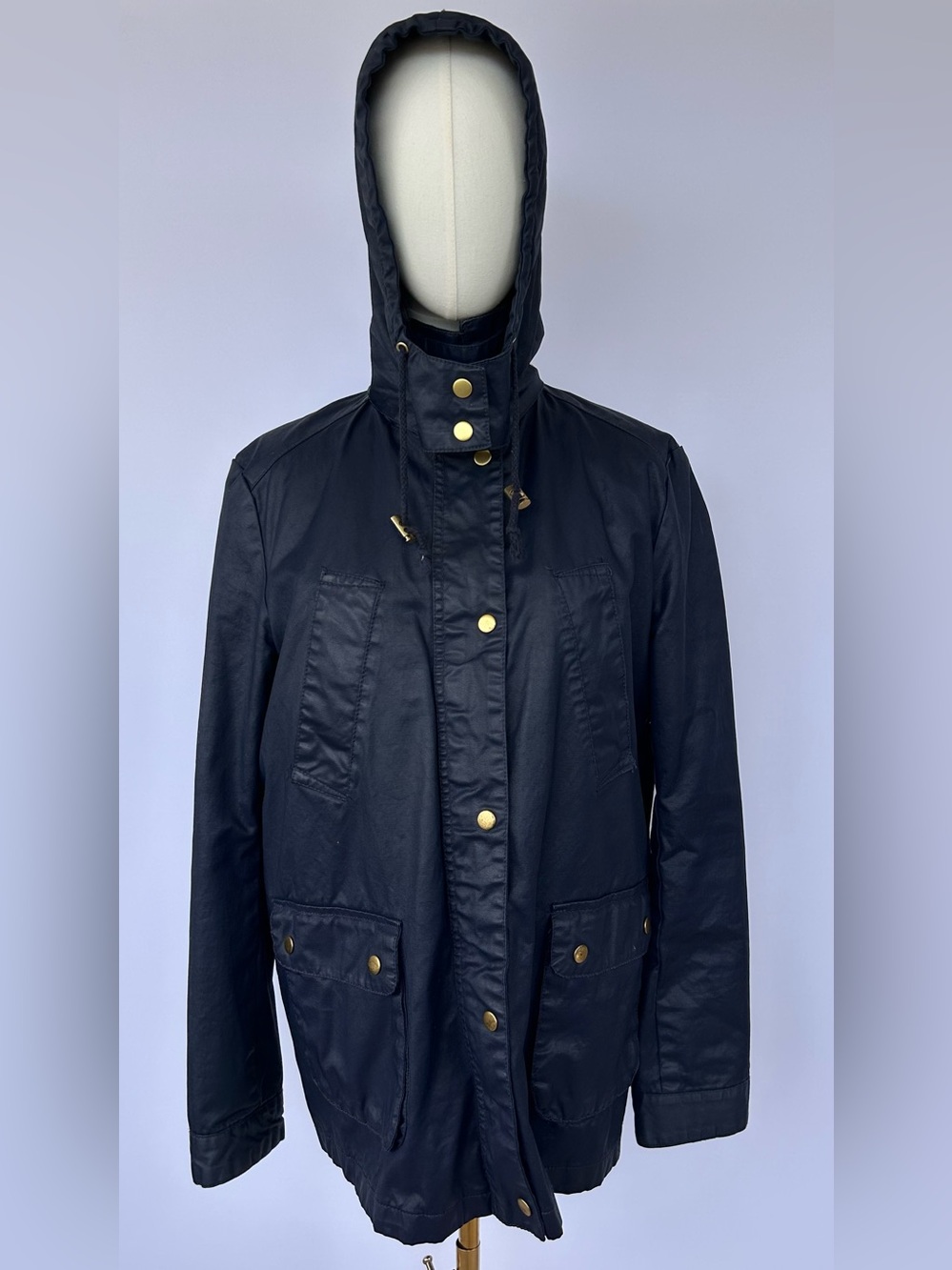 Zara Woman Women’s Utility/Rain Jacket Removable Hood & Quilted Liner Size Large